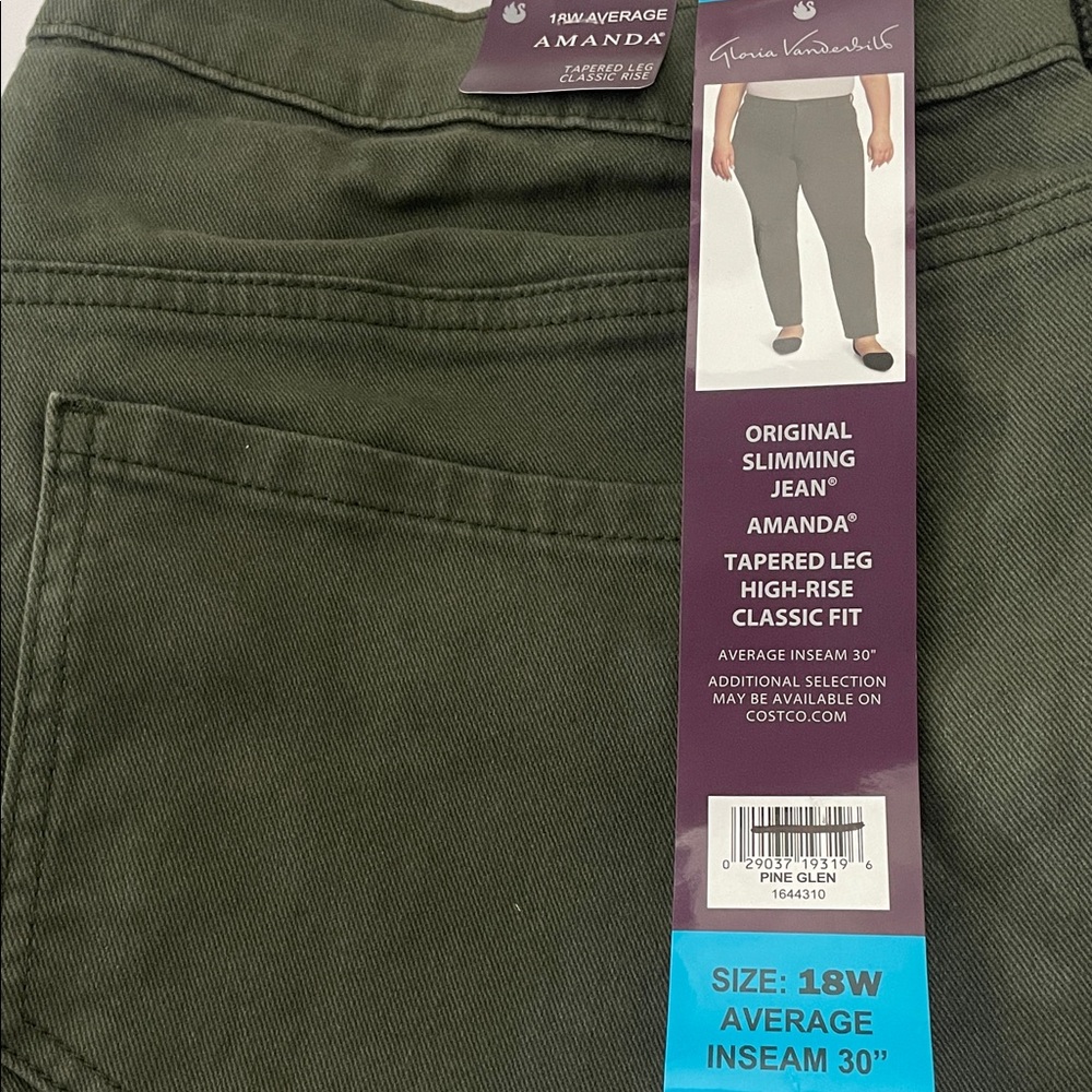 Gloria Vanderbilt Women Original Slimming Jean Amanda Size 18W Pine/Glen /Z5 - Picture 4 of 10
